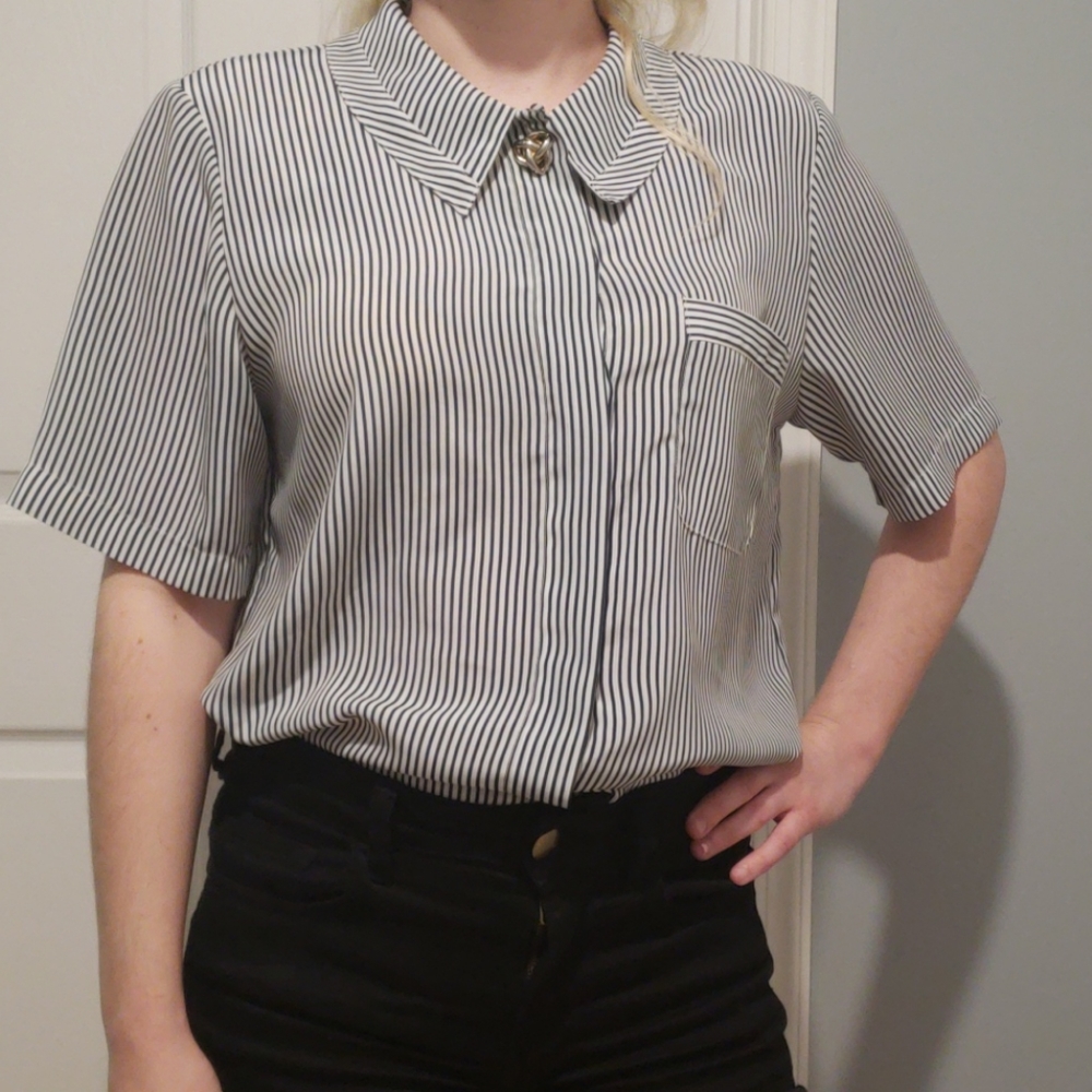Black and White fashion blouse